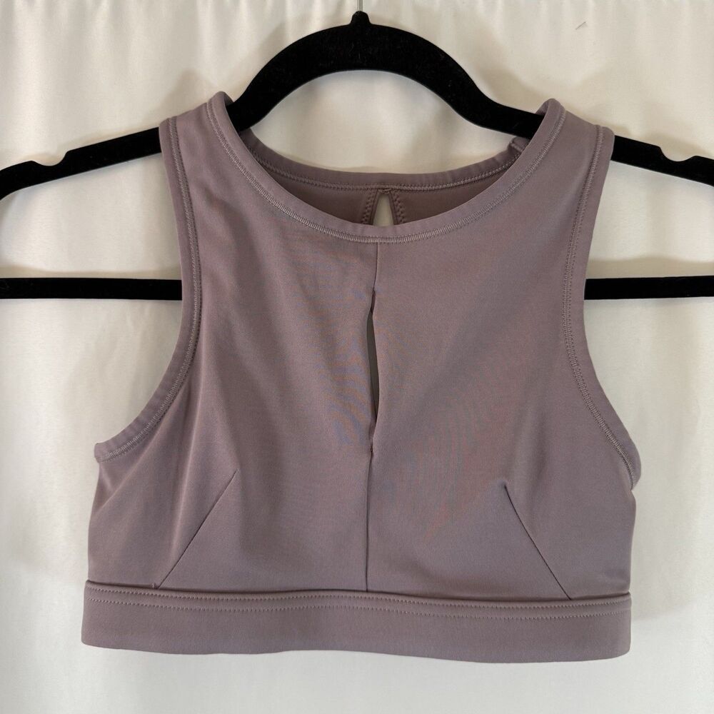 Nike Sports Bra Women's XS Purple Open Back Pullover Elastic Solid